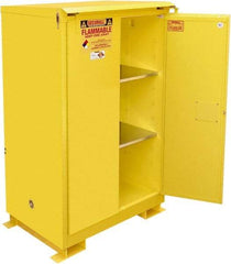 Securall Cabinets - 2 Door, 2 Shelf, Yellow Steel Standard Safety Cabinet for Flammable and Combustible Liquids - 71" High x 43" Wide x 31" Deep, Self Closing Door, 3 Point Key Lock, 90 Gal Capacity - A1 Tooling