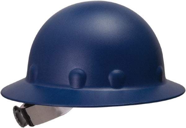 Fibre-Metal - ANSI Type I, Class G Rated, 8-Point, Ratchet Adjustment Hard Hat - Size 6-1/2 to 8, Blue, Full Brim - A1 Tooling