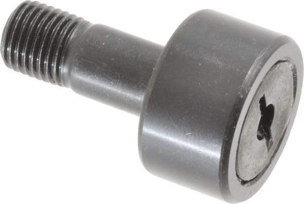 Accurate Bushing - 7/8" Roller Diam x 1/2" Width, 3/8" Stud Diam x 7/8" Length, Stud Cam Follower - Steel, 3/8" Thread Length, 3/8-24 Thread, 1-3/8" OAL, 2,140 Lb Dynamic Cap, 2,260 Lb Static Cap - A1 Tooling