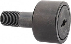 Accurate Bushing - 1-1/4" Roller Diam x 3/4" Width, 1/2" Stud Diam x 1-1/4" Length, Stud Cam Follower - Steel, 5/8" Thread Length, 1/2-20 Thread, 2" OAL, 4,470 Lb Dynamic Cap, 4,300 Lb Static Cap - A1 Tooling