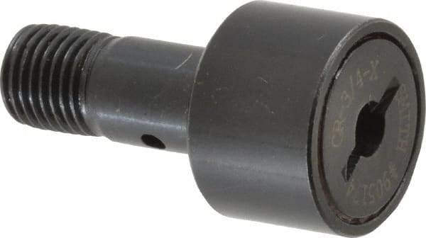 Accurate Bushing - 3/4" Roller Diam x 1/2" Width, 3/8" Stud Diam x 7/8" Length, Stud Cam Follower - Steel, 3/8" Thread Length, 3/8-24 Thread, 1-3/8" OAL, 2,140 Lb Dynamic Cap, 2,260 Lb Static Cap - A1 Tooling