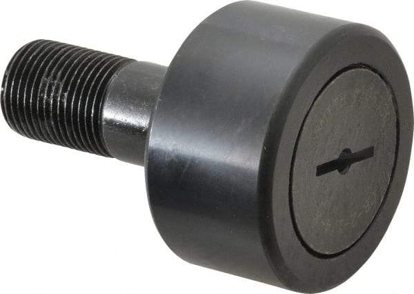 Accurate Bushing - 2-1/4" Roller Diam x 1-1/4" Width, 7/8" Stud Diam x 2" Length, Stud Cam Follower - Steel, 1" Thread Length, 7/8-14 Thread, 3-1/4" OAL, 10,370 Lb Dynamic Cap, 10,700 Lb Static Cap - A1 Tooling