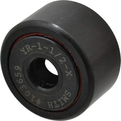 Accurate Bushing - 7/16" Bore, 1-1/2" Roller Diam x 7/8" Roller Width, Steel Yoke Cam Follower - 5,560 Lb Dynamic Load Capacity, 15/16" Overall Width - A1 Tooling