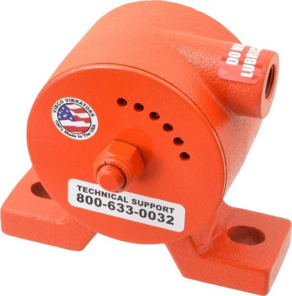 Vibco - 600 Lb. Force, 11 Cubic Feet per Minute, 6,800 RPM, 69 Decibel, Pneumatic Vibrator - 5-5/16" Long x 1-1/2" Wide x 4-5/8" High, 3/8 Port Inlet - A1 Tooling