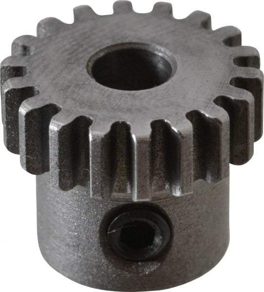 Boston Gear - 32 Pitch, 9/16" Pitch Diam, 18 Tooth Spur Gear - 0.188" Face Width, 3/16" Bore Diam, 0.45" Hub Diam, 14.5° Pressure Angle, Steel - A1 Tooling