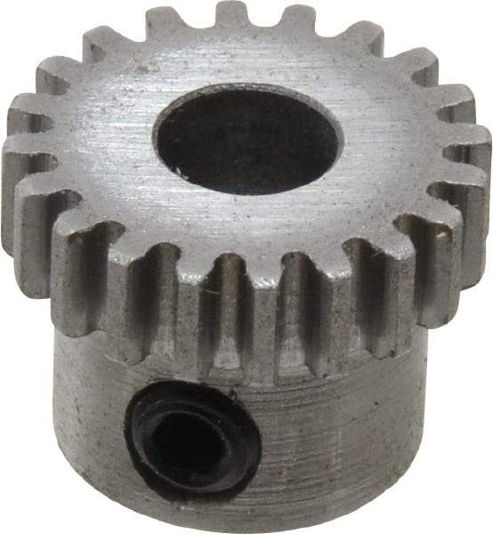 Boston Gear - 32 Pitch, 5/8" Pitch Diam, 20 Tooth Spur Gear - 0.188" Face Width, 1/4" Bore Diam, 0.52" Hub Diam, 14.5° Pressure Angle, Steel - A1 Tooling