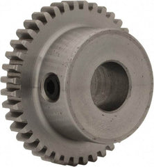 Boston Gear - 32 Pitch, 1-1/4" Pitch Diam, 40 Tooth Spur Gear - 0.188" Face Width, 3/8" Bore Diam, 0.88" Hub Diam, 14.5° Pressure Angle, Steel - A1 Tooling