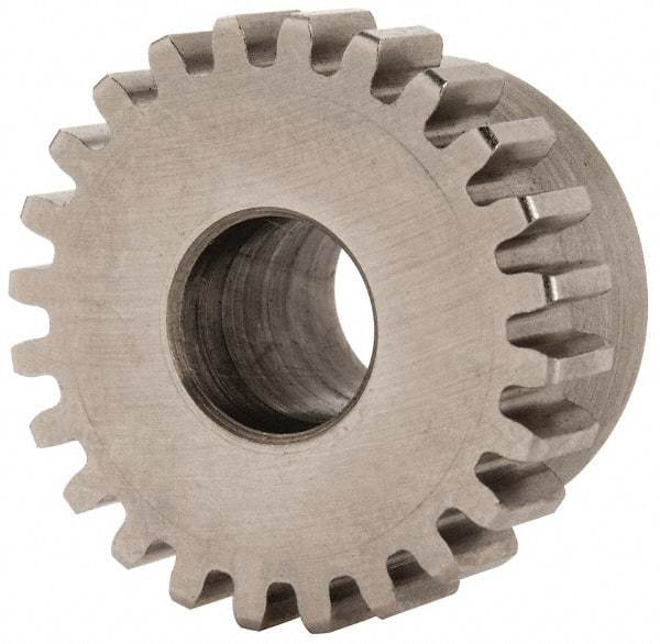 Boston Gear - 24 Pitch, 1" Pitch Diam, 24 Tooth Spur Gear - 1/4" Face Width, 3/8" Bore Diam, 0.87" Hub Diam, 14.5° Pressure Angle, Steel - A1 Tooling