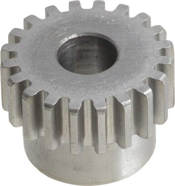 Boston Gear - 20 Pitch, 1" Pitch Diam, 20 Tooth Spur Gear - 3/8" Face Width, 3/8" Bore Diam, 0.84" Hub Diam, 14.5° Pressure Angle, Steel - A1 Tooling