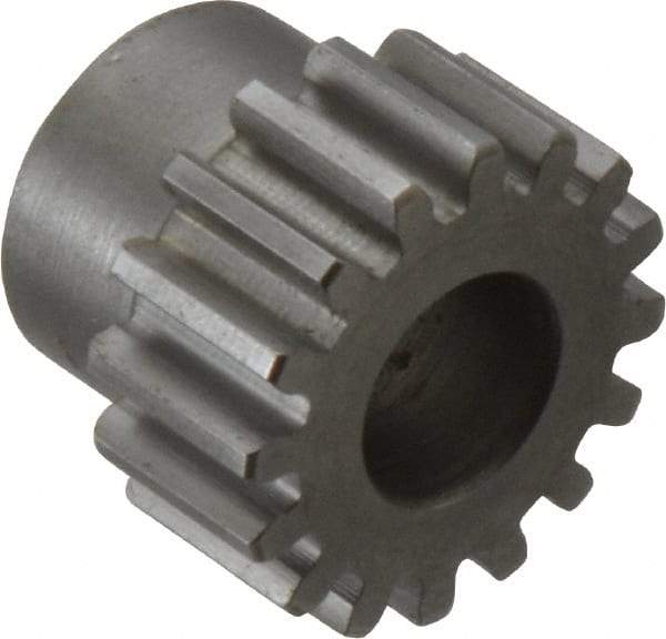 Boston Gear - 16 Pitch, 1" Pitch Diam, 16 Tooth Spur Gear - 1/2" Face Width, 1/2" Bore Diam, 0.81" Hub Diam, 14.5° Pressure Angle, Steel - A1 Tooling