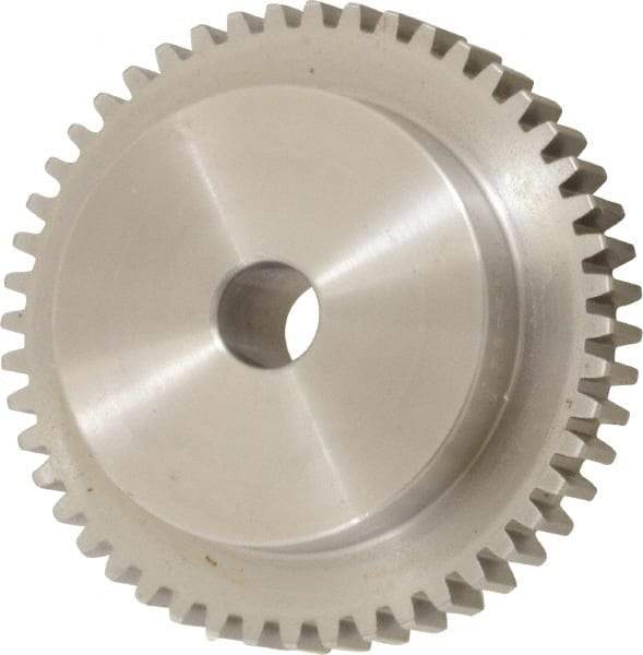 Boston Gear - 16 Pitch, 3" Pitch Diam, 48 Tooth Spur Gear - 1/2" Face Width, 1/2" Bore Diam, 2.19" Hub Diam, 14.5° Pressure Angle, Steel - A1 Tooling