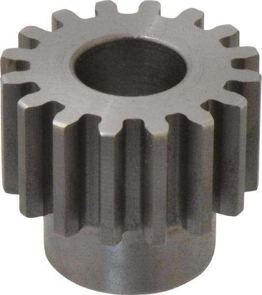 Boston Gear - 12 Pitch, 1.333" Pitch Diam, 16 Tooth Spur Gear - 3/4" Face Width, 5/8" Bore Diam, 0.99" Hub Diam, 14.5° Pressure Angle, Steel - A1 Tooling