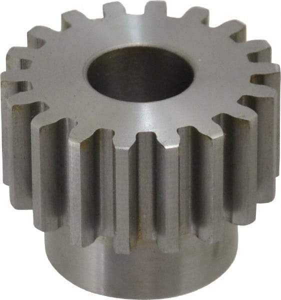 Boston Gear - 12 Pitch, 1-1/2" Pitch Diam, 18 Tooth Spur Gear - 3/4" Face Width, 5/8" Bore Diam, 1.15" Hub Diam, 14.5° Pressure Angle, Steel - A1 Tooling