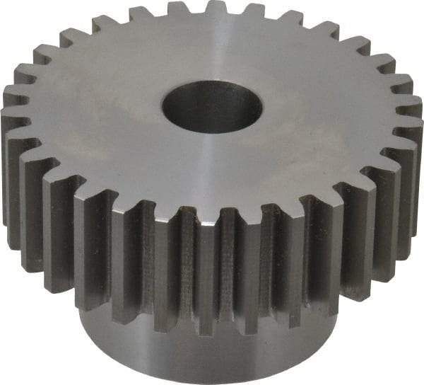 Boston Gear - 10 Pitch, 3" Pitch Diam, 30 Tooth Spur Gear - 1" Face Width, 3/4" Bore Diam, 2.02" Hub Diam, 14.5° Pressure Angle, Steel - A1 Tooling