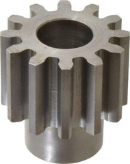 Boston Gear - 6 Pitch, 2" Pitch Diam, 12 Tooth Spur Gear - 1-1/2" Face Width, 1" Bore Diam, 1.46" Hub Diam, 14.5° Pressure Angle, Steel - A1 Tooling