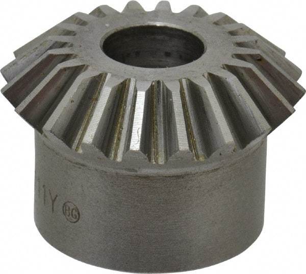 Boston Gear - 16 Pitch, 1-1/4" Pitch Diam, 20 Tooth Miter Gear - 0.28" Face Width, 7/16" Bore Diam, 1" Hub Diam, 20° Pressure Angle, Steel - A1 Tooling