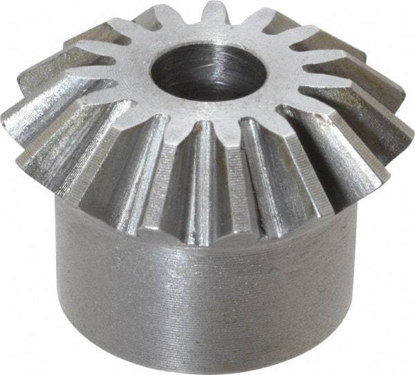 Boston Gear - 12 Pitch, 1-1/4" Pitch Diam, 15 Tooth Miter Gear - 0.29" Face Width, 3/8" Bore Diam, 1" Hub Diam, 20° Pressure Angle, Steel - A1 Tooling