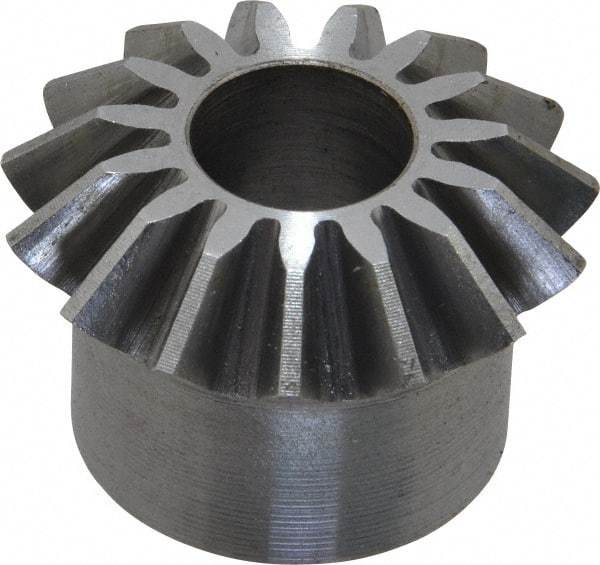 Boston Gear - 12 Pitch, 1-1/4" Pitch Diam, 15 Tooth Miter Gear - 0.29" Face Width, 1/2" Bore Diam, 1" Hub Diam, 20° Pressure Angle, Steel - A1 Tooling