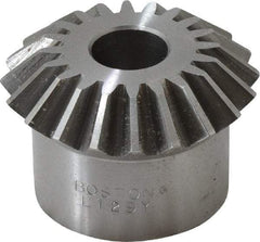 Boston Gear - 10 Pitch, 2" Pitch Diam, 20 Tooth Miter Gear - 0.45" Face Width, 5/8" Bore Diam, 1.62" Hub Diam, 20° Pressure Angle, Steel - A1 Tooling