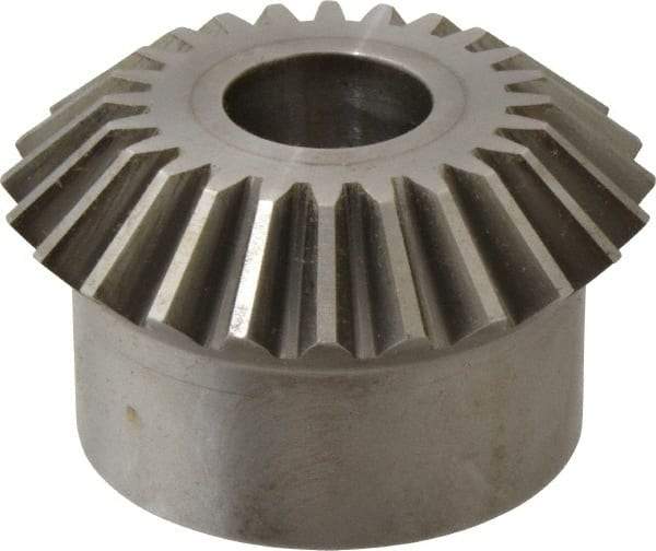 Boston Gear - 8 Pitch, 3" Pitch Diam, 24 Tooth Miter Gear - 0.68" Face Width, 1" Bore Diam, 2-1/2" Hub Diam, 20° Pressure Angle, Steel - A1 Tooling