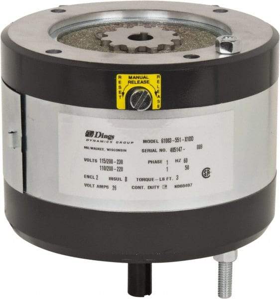 Dings Dynamics Group - 115/230 Volts at 60 Hertz, 3 Ft./Lb. Torque Disc Brake - 56C Frame, 5/8" Hub Bore, NEMA 2 Enclosure - A1 Tooling