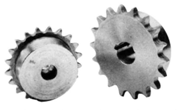 U.S. Tsubaki - 17 Teeth, 3/8" Chain Pitch, Chain Size 35, Finished Bore Sprocket - 5/8" Bore Diam, 2.041" Pitch Diam, 2.23" Outside Diam - A1 Tooling