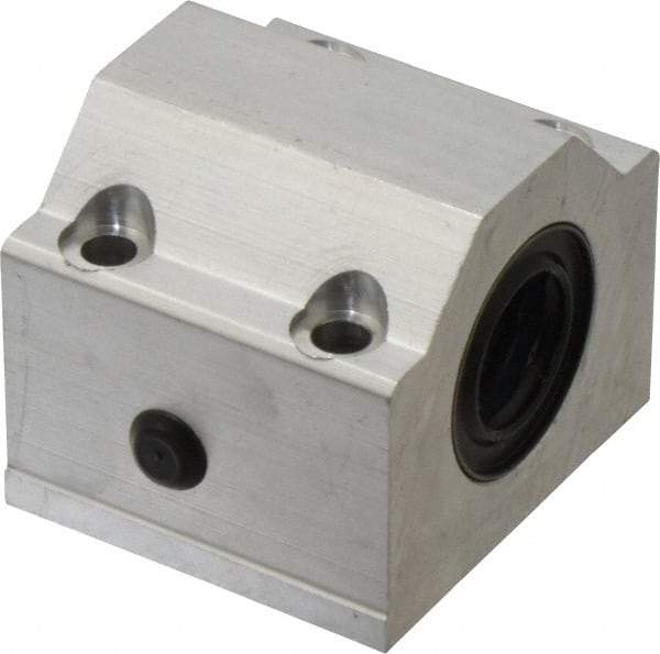 Thomson Industries - 20mm Inside Diam, 4,000 Lbs. Dynamic Capacity, Closed Single Pillow Block Linear Bearing - 50mm Overall Height x 60mm Overall Width, 32mm Btw Mount Hole Centers - A1 Tooling