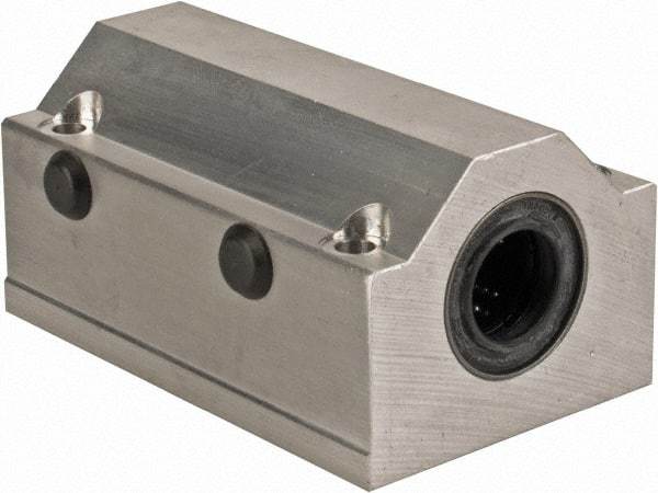 Thomson Industries - 16mm Inside Diam, 4,400 Lbs. Dynamic Capacity, Closed Twin Pillow Block Linear Bearing - 42mm Overall Height x 53mm Overall Width - A1 Tooling