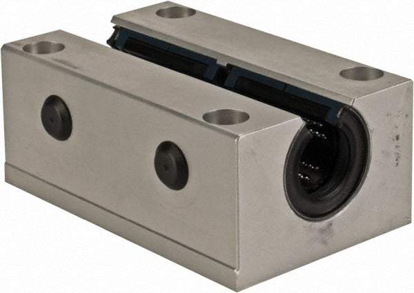 Thomson Industries - 16mm Inside Diam, 4,400 Lbs. Dynamic Capacity, Open Twin Pillow Block Linear Bearing - 35mm Overall Height x 53" Overall Width, 64mm Btw Mount Hole Centers - A1 Tooling