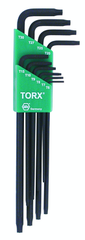 10 Piece - T6; T7; T8; T9; T10; T15; T20; T25; T27; T30 - Torx Long Arm L-Key Set - A1 Tooling
