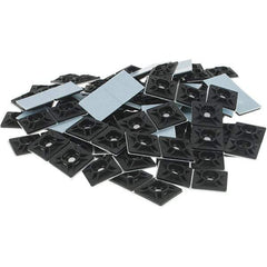 Thomas & Betts - Black, Nylon, Four Way Cable Tie Mounting Pad - 1-1/8" Long x 0.215" High x 1-1/8" Wide Adhesive Back - A1 Tooling