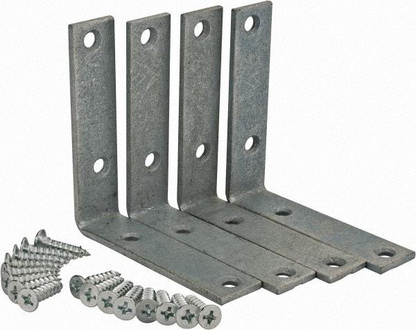 Value Collection - 3" Long x 3/4" Wide, Steel, Corner Brace - Galvanized - A1 Tooling