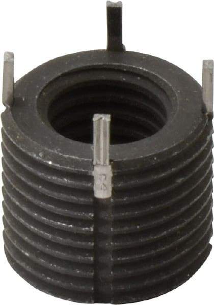 Recoil - M12x1.75 Internal, 3/4-16 External, 5/8" Insert Length, Thin Wall Keylocking Thread Inserts - Carbon Steel, Zinc Phosphate Finish, Grade C1215 - Exact Industrial Supply