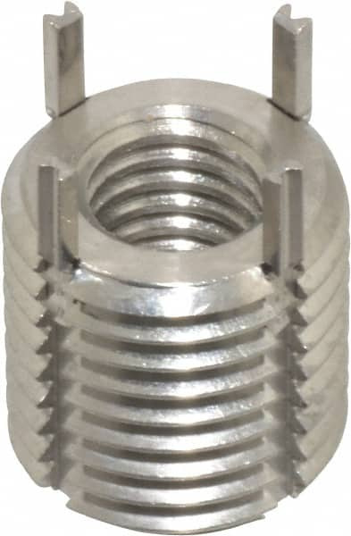 Recoil - M8x1.25 Internal, M14x1.50 External, 14mm Insert Length, Heavy Duty Keylocking Thread Inserts - Stainless Steel, Passivated Finish, Grade 303 - Exact Industrial Supply