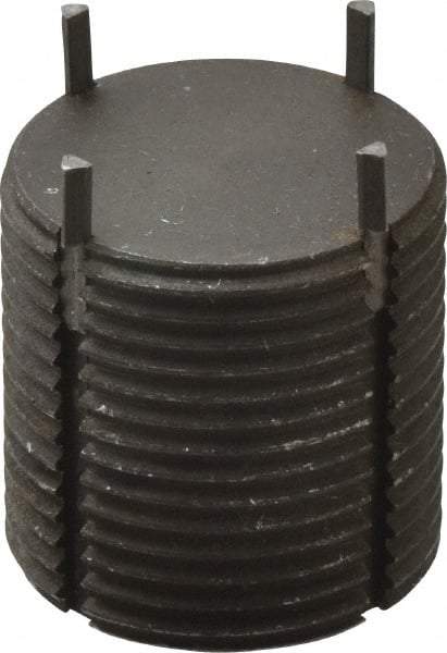 Recoil - 1-1/4 - 12 External, 1-1/4" Insert Length, Solid Keylocking Thread Inserts - Carbon Steel, Zinc Phosphate Finish, Grade C1215 - Exact Industrial Supply