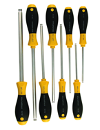 8 Piece - 1/8 - 3/8" - Ball End Hex Screwdriver MagicRing® Screw Holding SoftFinish® Cushion Grip - A1 Tooling