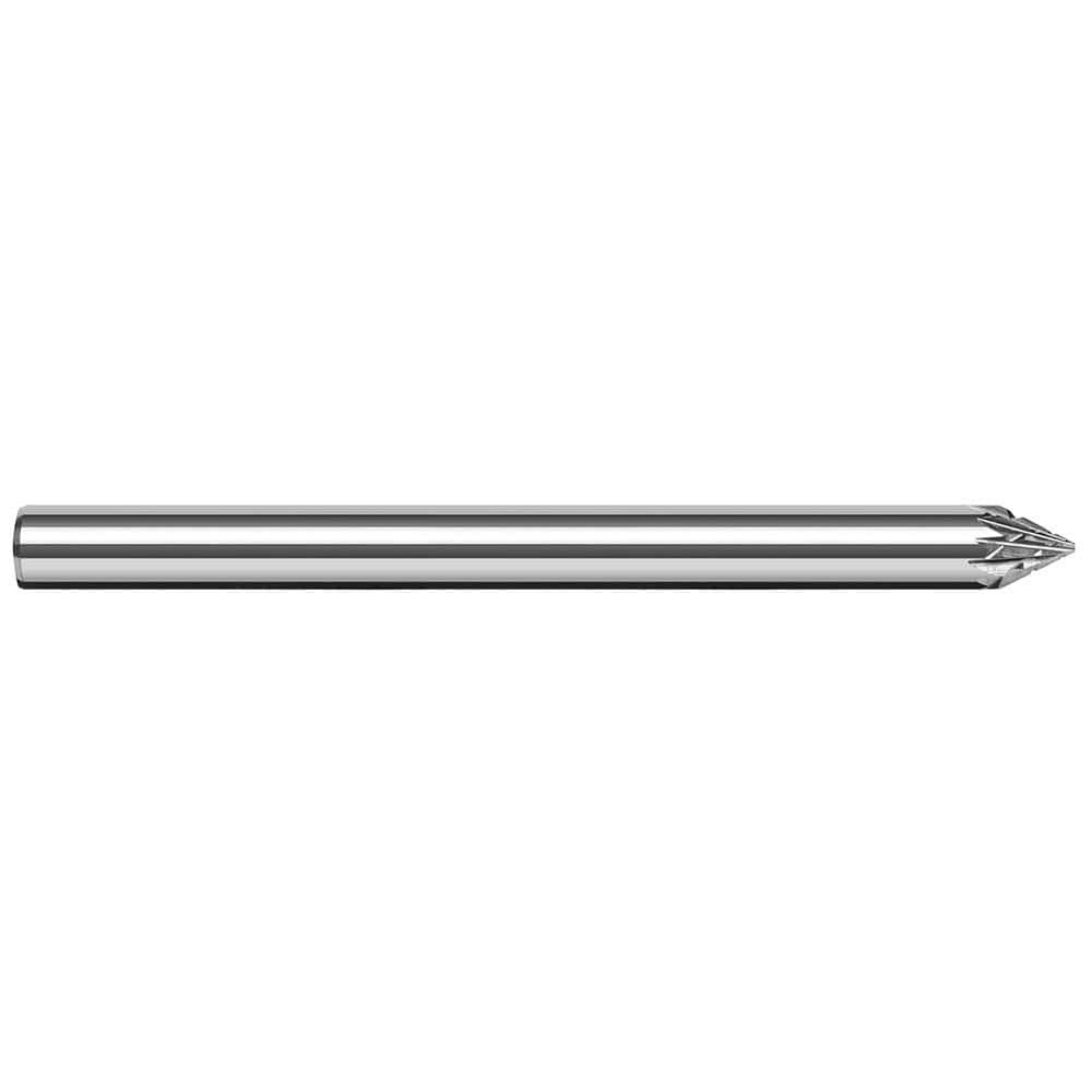 Harvey Tool - 3/16" Cut Diam, 3/16" Shank Diam, Solid Carbide Double Cut Flat Burr - Exact Industrial Supply