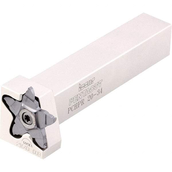 Iscar - External Thread, 0.256" Max Depth of Cut, 0.5mm Min Groove Width, 5" OAL, Left Hand Indexable Grooving Cutoff Toolholder - 3/4" Shank Height x 3/4" Shank Width, PENTA 24.. Insert Style, PCHP Toolholder Style, Series PentaCut - A1 Tooling