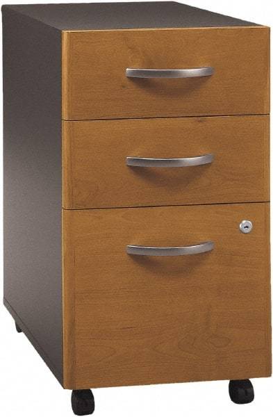 Bush Business Furniture - 15-3/4" Wide x 27.88" High x 20-1/4" Deep, 3 Drawer Pedestal - Laminate Over Wood, Natural Cherry & Graphite Gray - A1 Tooling