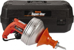 General Pipe Cleaners - Electric Battery Drain Cleaning Machine - For 1-1/2" to 2" Pipe, 25' Cable, 500 Max RPM - A1 Tooling