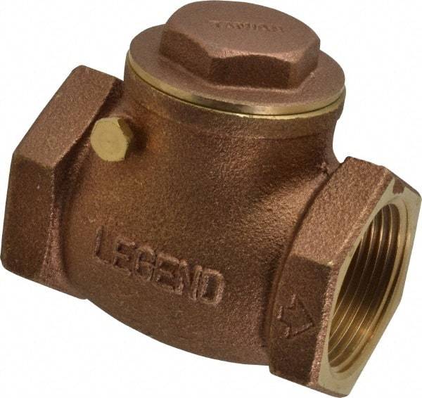 Legend Valve - 1-1/4" Brass Check Valve - Inline, FNPT x FNPT, 200 WOG - A1 Tooling