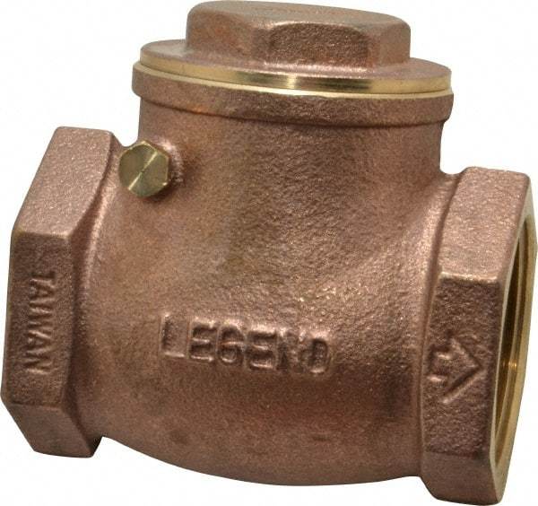 Legend Valve - 1-1/2" Brass Check Valve - Inline, FNPT x FNPT, 200 WOG - A1 Tooling