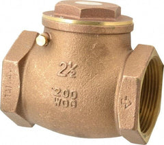 Legend Valve - 2-1/2" Brass Check Valve - Inline, FNPT x FNPT, 200 WOG - A1 Tooling