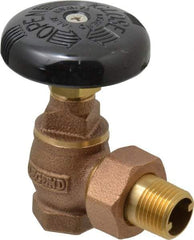 Legend Valve - 1/2" Pipe, 60 psi WOG Rating, FNPT x Male Union End Connections, Handwheel Steam Angle Radiator Valve - 15 psi Steam Pressure Rating, Bronze - A1 Tooling