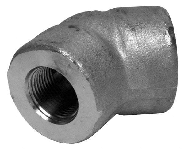 Merit Brass - 2" Grade 304/304L Stainless Steel Pipe 45° Elbow - FNPT x FNPT End Connections, 3,000 psi - A1 Tooling