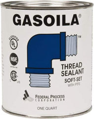 Federal Process - 1 Qt Flat Top Can Blue/Green Easy Seal Applicator with Gasoila Soft-Set - 600°F Max Working Temp - A1 Tooling