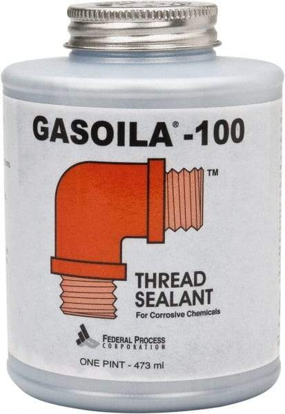 Federal Process - 1 Pt Brush Top Can Black Federal Gasoila-100 Thread Sealant - 450°F Max Working Temp - A1 Tooling