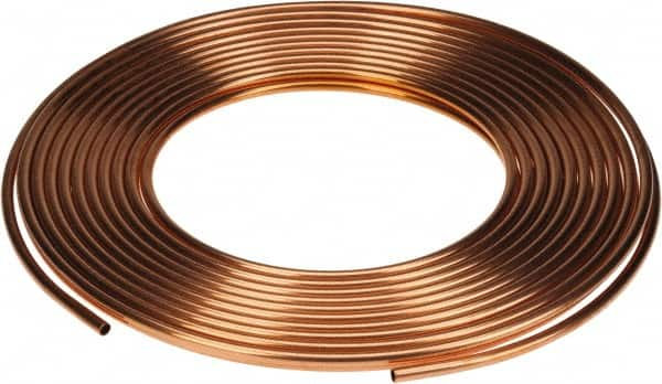 Mueller Industries - 100' Long, 1/2" OD x 3/8" ID, Copper Seamless Tube - 0.049" Wall Thickness, 0.269 Ft/Lb - A1 Tooling