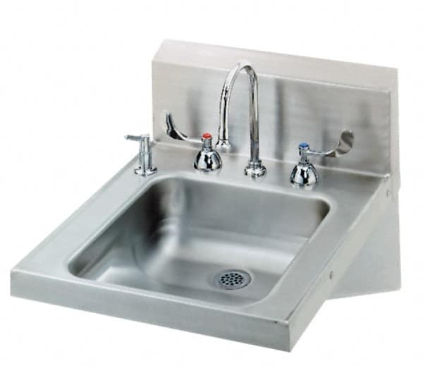 Eagle MHC - 14" Long x 16" Wide Inside, 1 Compartment, Grade 304 Stainless Steel Stainless Steel ADA Lavatory Sink-Wall Mount - 18 Gauge, 24-1/8" Long x 19" Wide Outside, 6" Deep - A1 Tooling