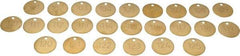 Value Collection - 1-1/2" High x 1-1/2" Long, 101 to 125, English Safety & Facility Numbered Tag - 1 Side, Brass - A1 Tooling